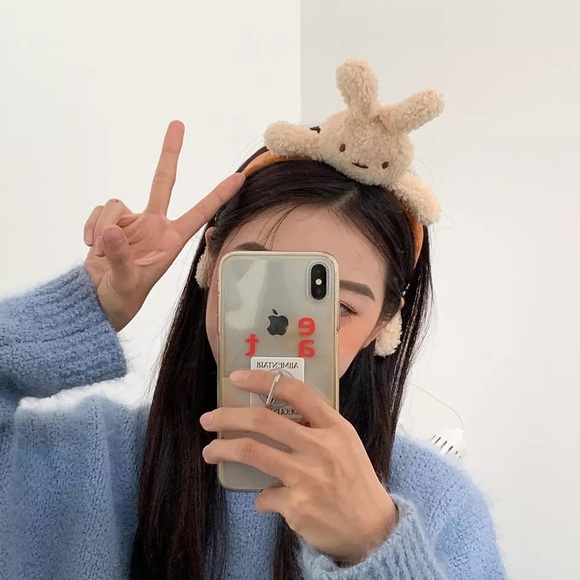 Korean Cute Plushy Rabbit Headband - Picture 3 of 6